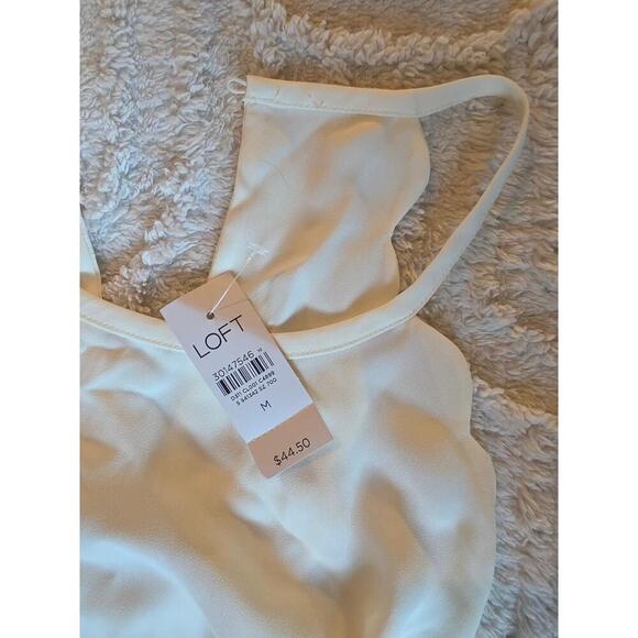 LOFT Ivory Scalloped Cami Tank Top – Size M – NWT - Picture 2 of 4
